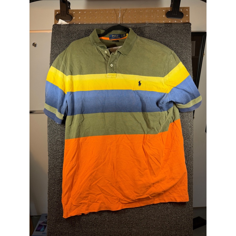 Polo Ralph Lauren Polo Shirt Mens XL Multi Color Block Striped Classic Fit